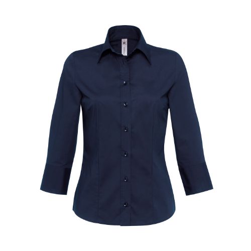 B & C Collection B&C Milano /Women  ¾ Sleeve Poplin Shirt